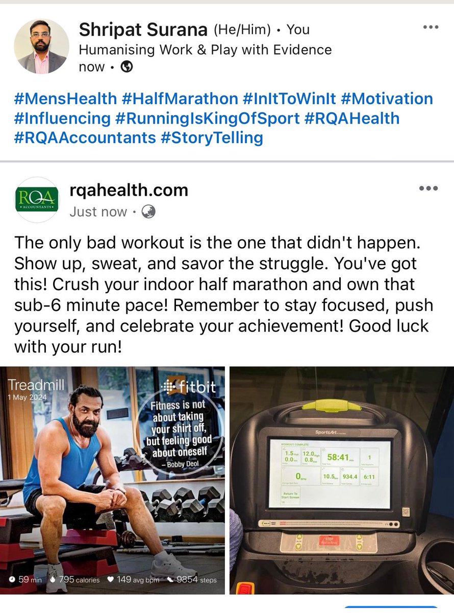 #MensHealth #HalfMarathon #InItToWinIt #Motivation #Influencing #RunningIsKingOfSport #RQAHealth #RQAAccountants #StoryTelling