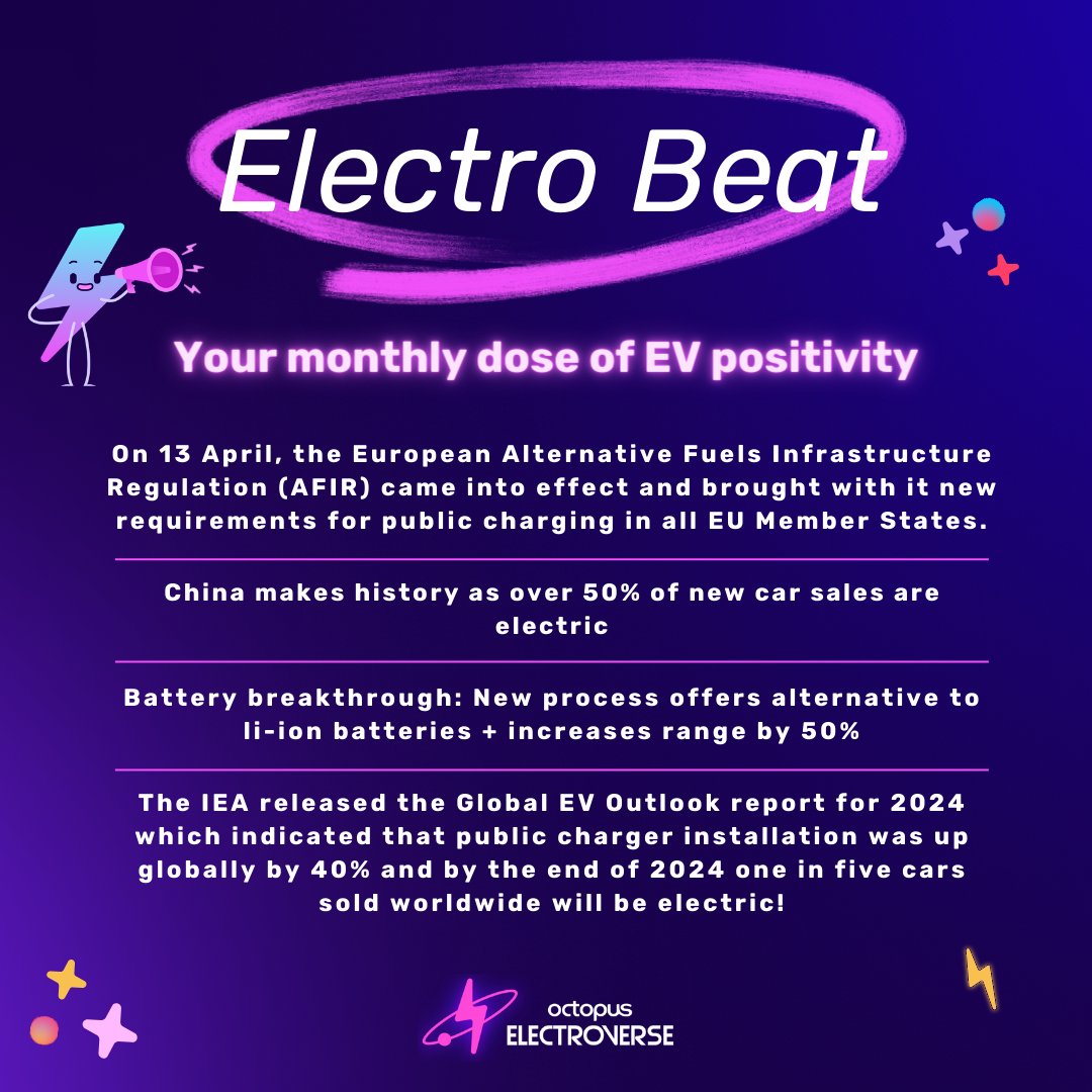 🎉🗞️ Welcome to Electro Beat! 🌍 From public charging buzz to electric transport zoom, we're celebrating positive EV strides! ⚡🔌 For the full scoop, check out the blog! bit.ly/electrobeatmay…