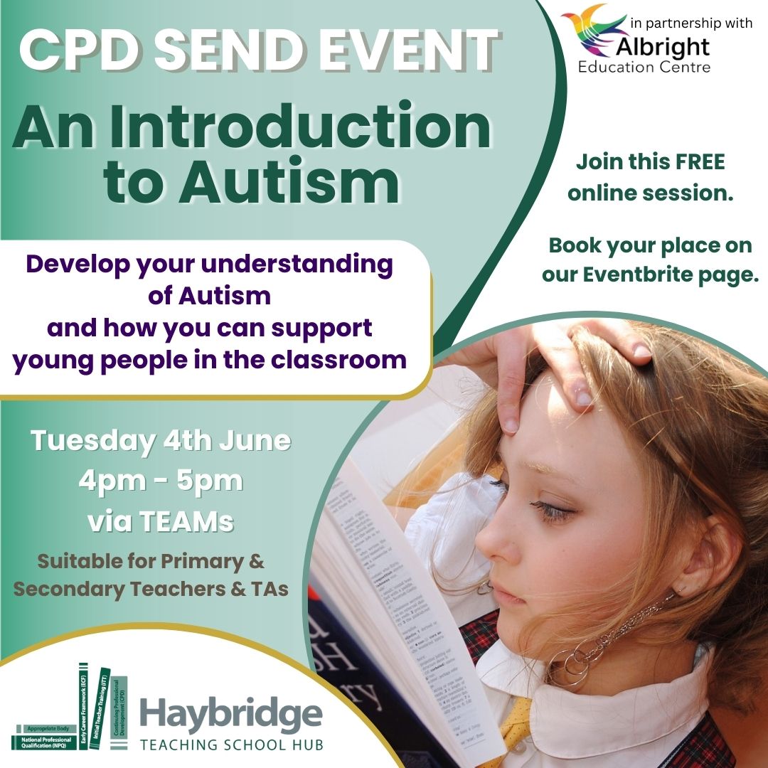 Develop your understanding of #Autism and learn how to support pupils in the classroom on this FREE #SEND #CPD event. 
Sign up via Eventbrite here: eu1.hubs.ly/H08VkCd0
#sandwell #dudley #haybridgetsh #teachers #sandwellteachers #dudleyteachers #teachingassistants #TAs