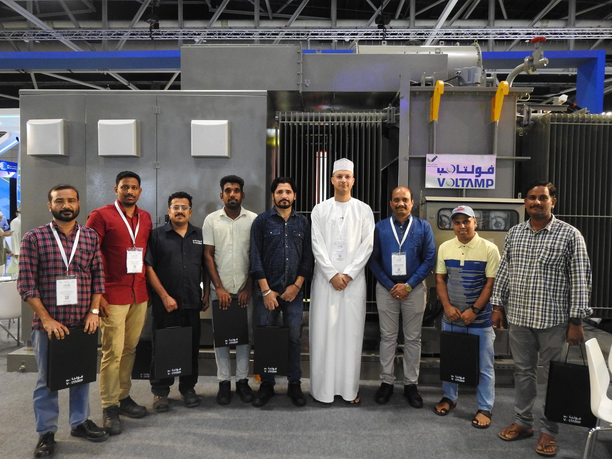 #voltamp_energy welcomes the production team behind the innovative Solar Skid Solution showcased at our stand during #OSW 2024. This team is an example of dedication, hard work, and bringing this solution to reality.

@oman_week
#GreenEnergy #SolarEnergy #Oman