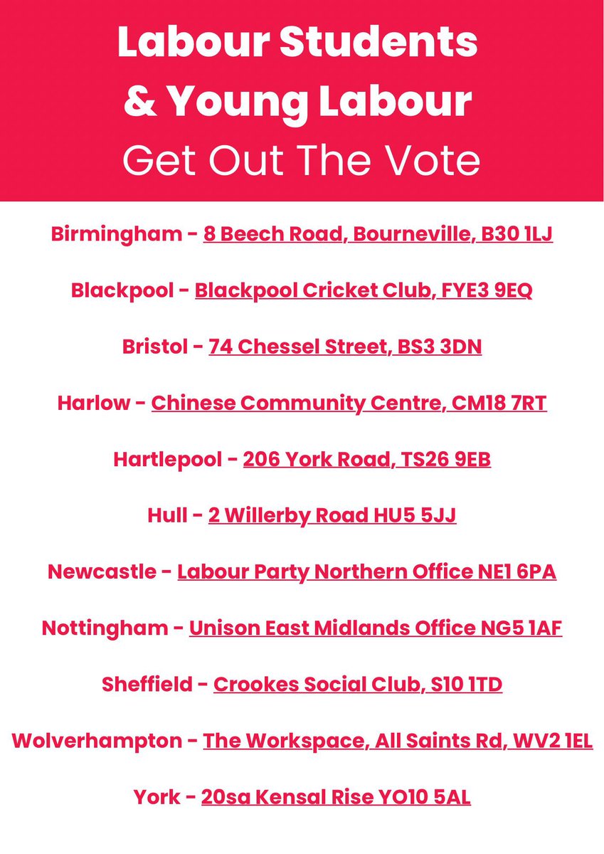 🗳️Polling day is tomorrow🗳️ Elections are taking place across the country and we have the opportunity to elect hardworking Labour Councillors and Mayors. Join us in one of these areas 🌹