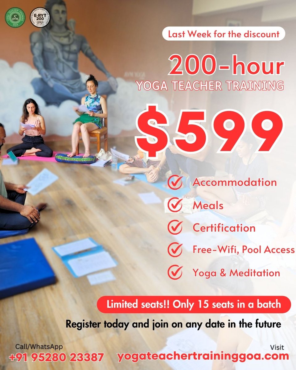 Come on a journey of learning, growth, and inspiration with 200-hour Yoga Teacher Training.
#goa #yoga #yogattc #yogatraining #india #retreat #yogacoures #beachyoga #yogateachertraining #AYMYogaSchool