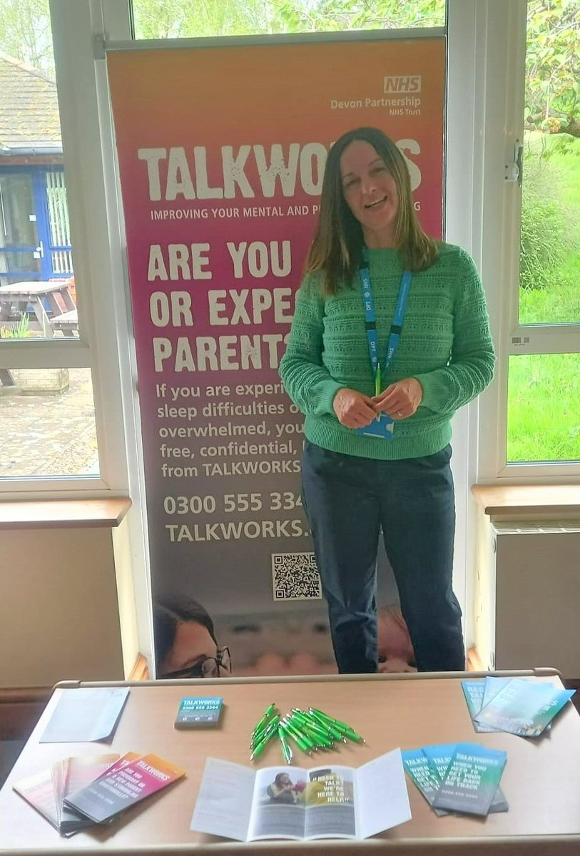 Today is #WorldMaternalMentalHealthDay Nicky, one of our Psychological Wellbeing Practitioners is at the Maternity Unit at Honiton Hospital, raising awareness of how TALKWORKS can support new and expecting parents to look after their mental wellbeing. #MHAW24…