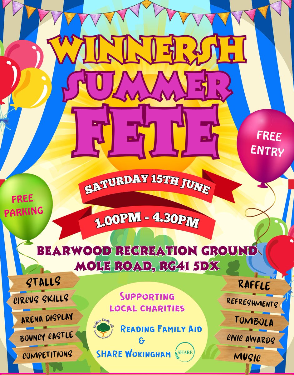 Are you a local business and would like to support the community?

Winnersh Parish Council is looking for sponsors and raffle prizes for this year’s Winnersh Summer Fete.

Please contact paul.fishwick@winnersh.gov.uk if you can help!

#winnersh #sindlesham #woky #wokingham #berks
