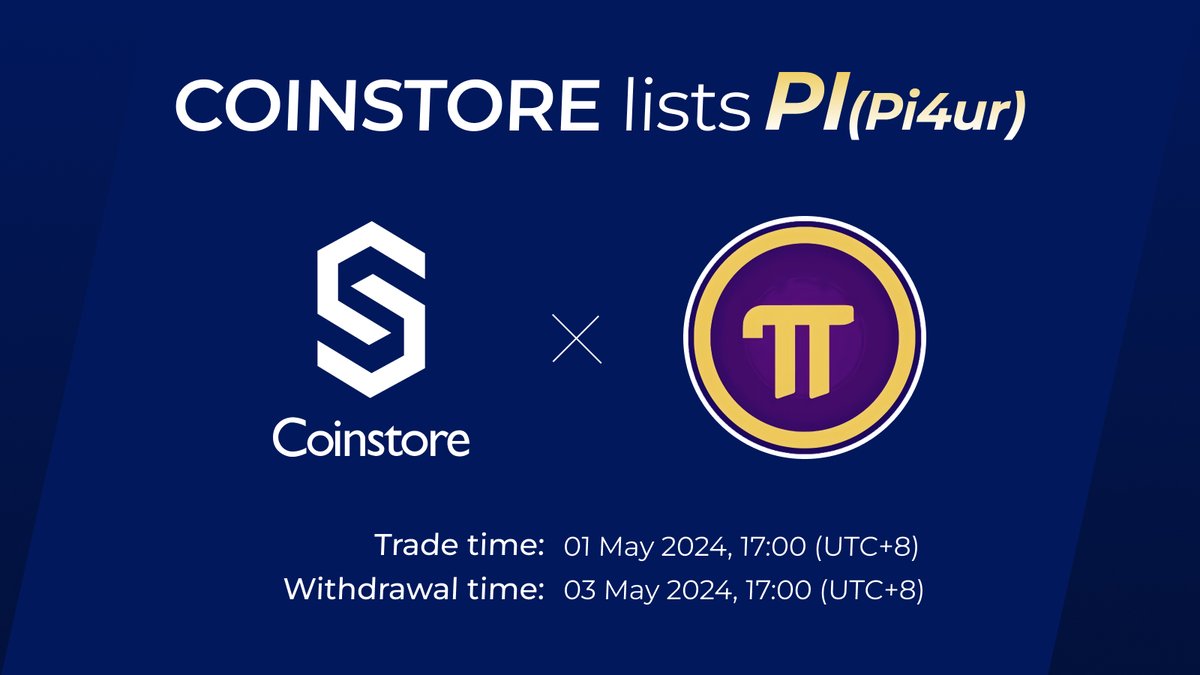 🔥 NEW TOKEN LISTING ON COINSTORE 🔥

👏 Welcome <a href="/Piforyour/">Pi For Your</a> $PI👏
⏰ Trade time：2024/05/01, 17:00 (UTC+8)
💰 Withdrawal time：2024/05/03, 17:00 (UTC+8)

Watch this space for more👇
🌎 Official website: pi4ur.com
👨‍👩‍👧‍👦 Official Telegram: t.me/Piforur