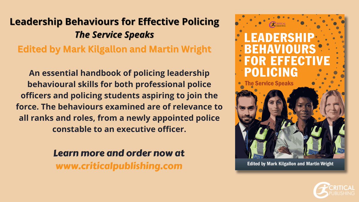 🚨The brilliant new police text from Mark Kilgallon @Policingmatters and Martin Wright is out now - perfect for police officers and policing students who want to improve leadership behavioural skills. Get your copy through the link in the bio 💻