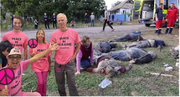 @medeabenjamin How does @codepink treat Ukrainians? 

They condemn Ukraine for self defense and demand Ukrainian acceptance of genocide while avoiding criticism of Russian war crimes.

Why would we trust anything @codepink states? Of course congress ignores you.