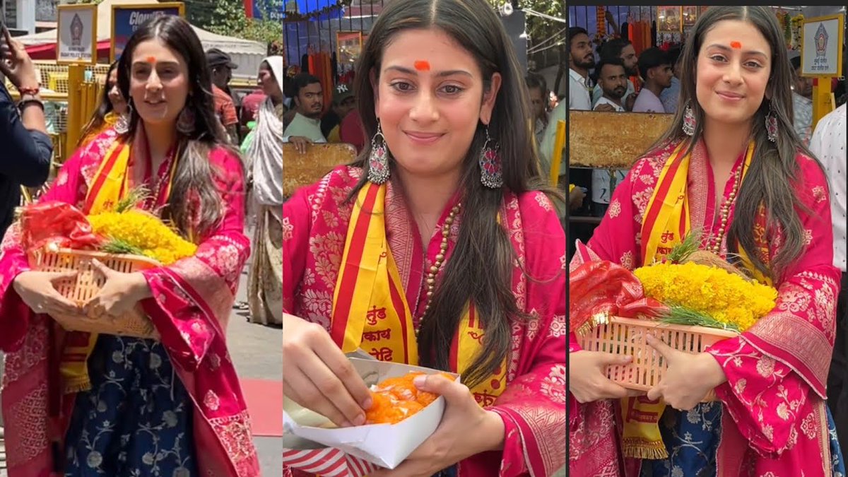 IN PICS 📸 | #IshaMalviya arrived for Ganpati darshan in Mumbai this afternoon