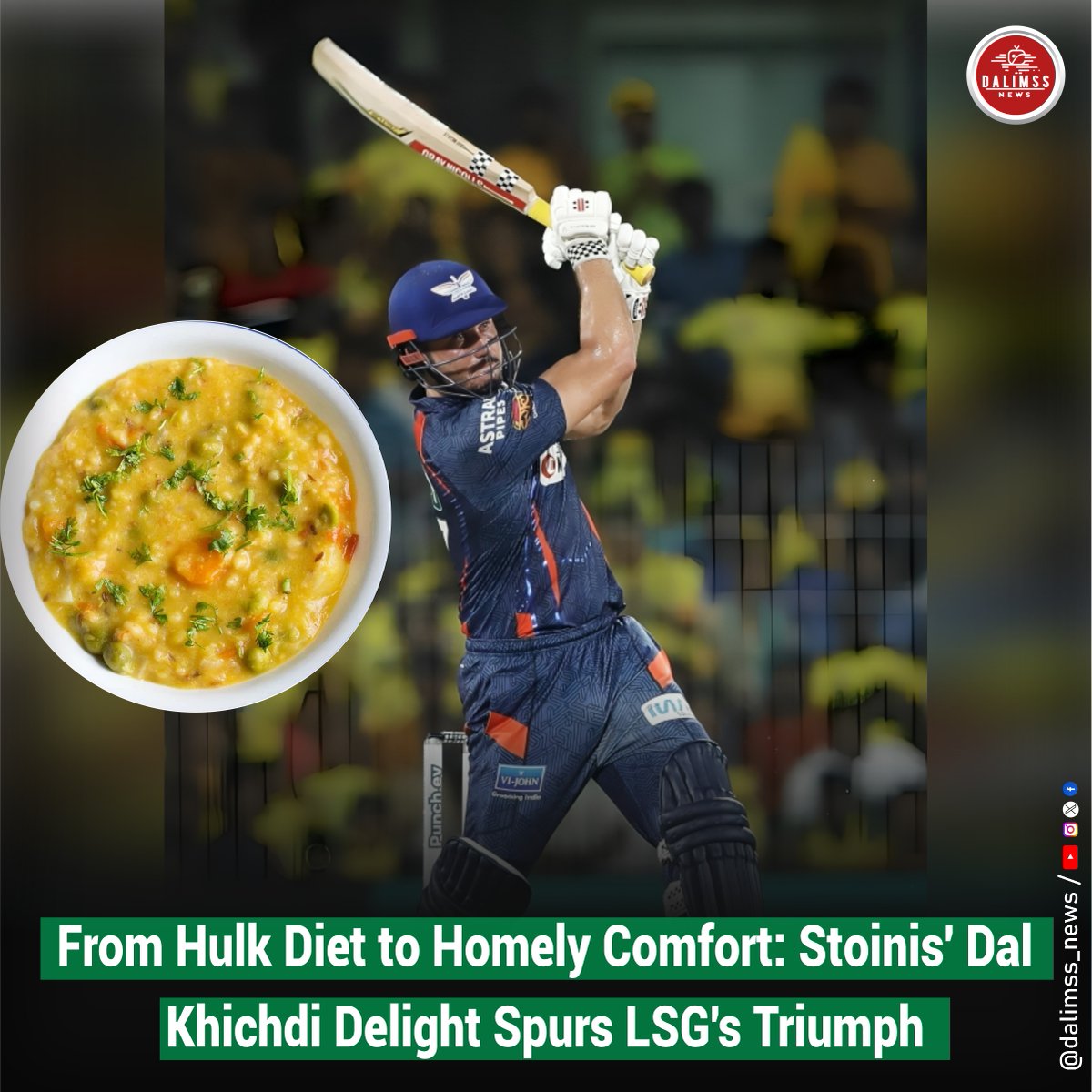 From Hulk Diet to Homely Comfort: Stoinis' Dal Khichdi Delight Spurs LSG's Triumph
 
#IPL2024 #MarcusStoinis #LSG #MumbaiIndians #DalKhichdi #Cricket #Victory #AllRounder #CompetitiveMindset