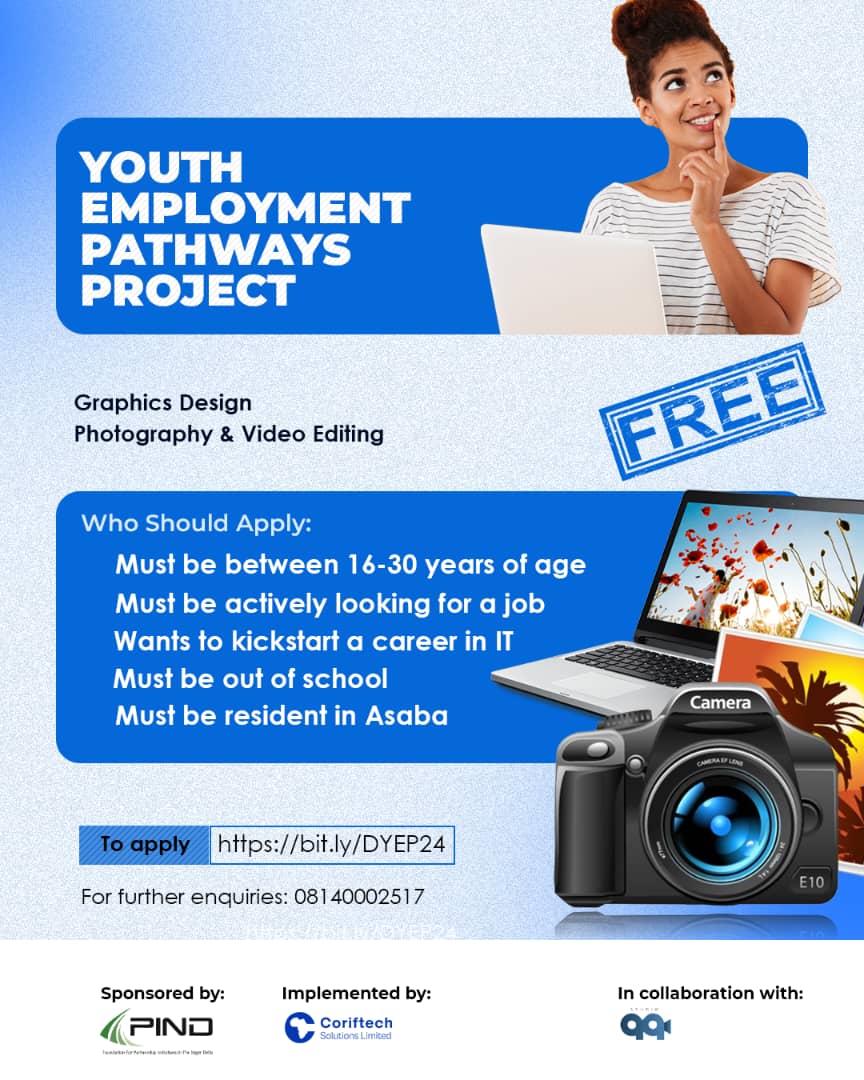 Calling all aspiring creatives (16-30)!

FREE 6-month Media Skill Training (Design,Photography,Video Editing) with PIND's YEP program!

Gain skills, get linked to jobs/internships!➡️ bit.ly/DYEP24

Take advantage of this chance to launch your tech career! 

#MediaSkills