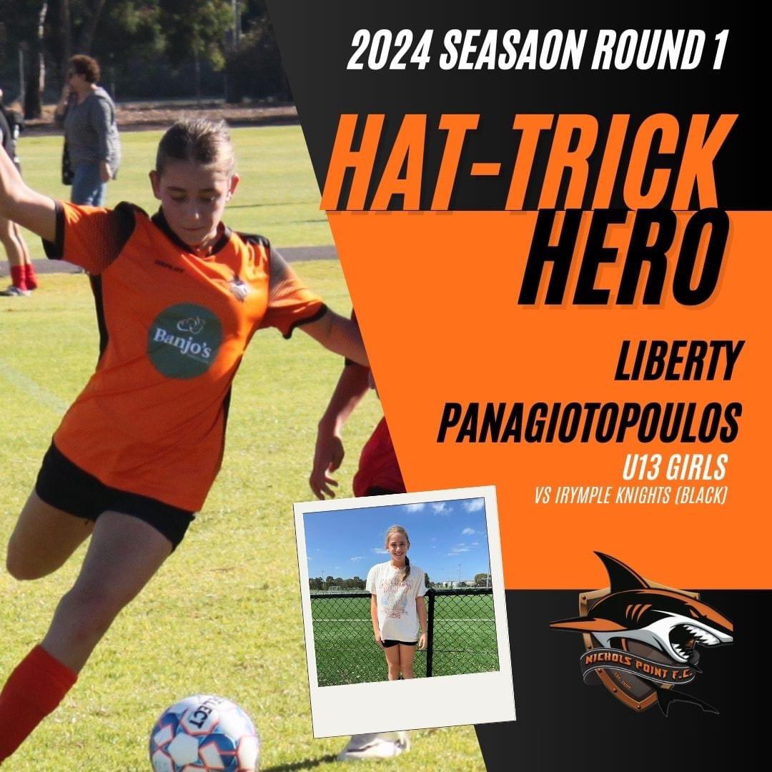 Hat-Trick Hero Alert!!

Congratulations to Liberty Panagiotopoulos for her sensational hat trick in Round 1 for our U13 girls team!  

Your skill and determination on the field truly shone bright.

Keep up the amazing work, Liberty!

#HatTrickHero #thisgirlcan #thisgirlcanvic