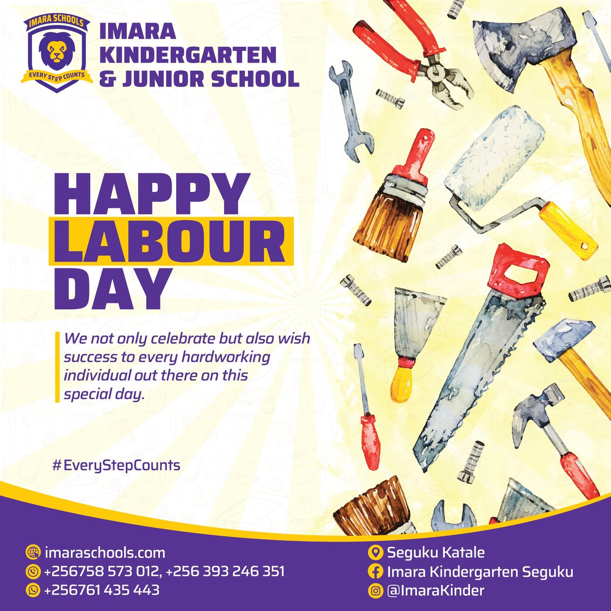 Happy Labour Day. May God continue to bless the works of your hands.

#EveryStepCounts 
#ImaraKindergartenAndJuniorSchool