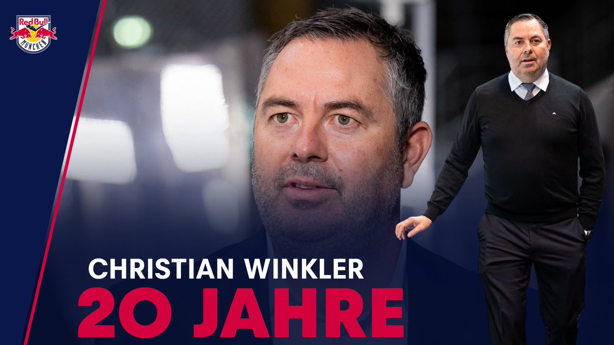 Zwei Jahrzehnte Münchner Eishockey! 👏 Heute feiert Christian Winkler 20-jähriges Dienstjubiläum. 🎂 Und seine Erfolgsbilanz kann sich wahrlich sehen lassen! 🏆 Gratulation, Christian! 🥳 #redbulls #miiinga Zur Story: 👉 redbullmuenchen.de/de/news/ehc-re…