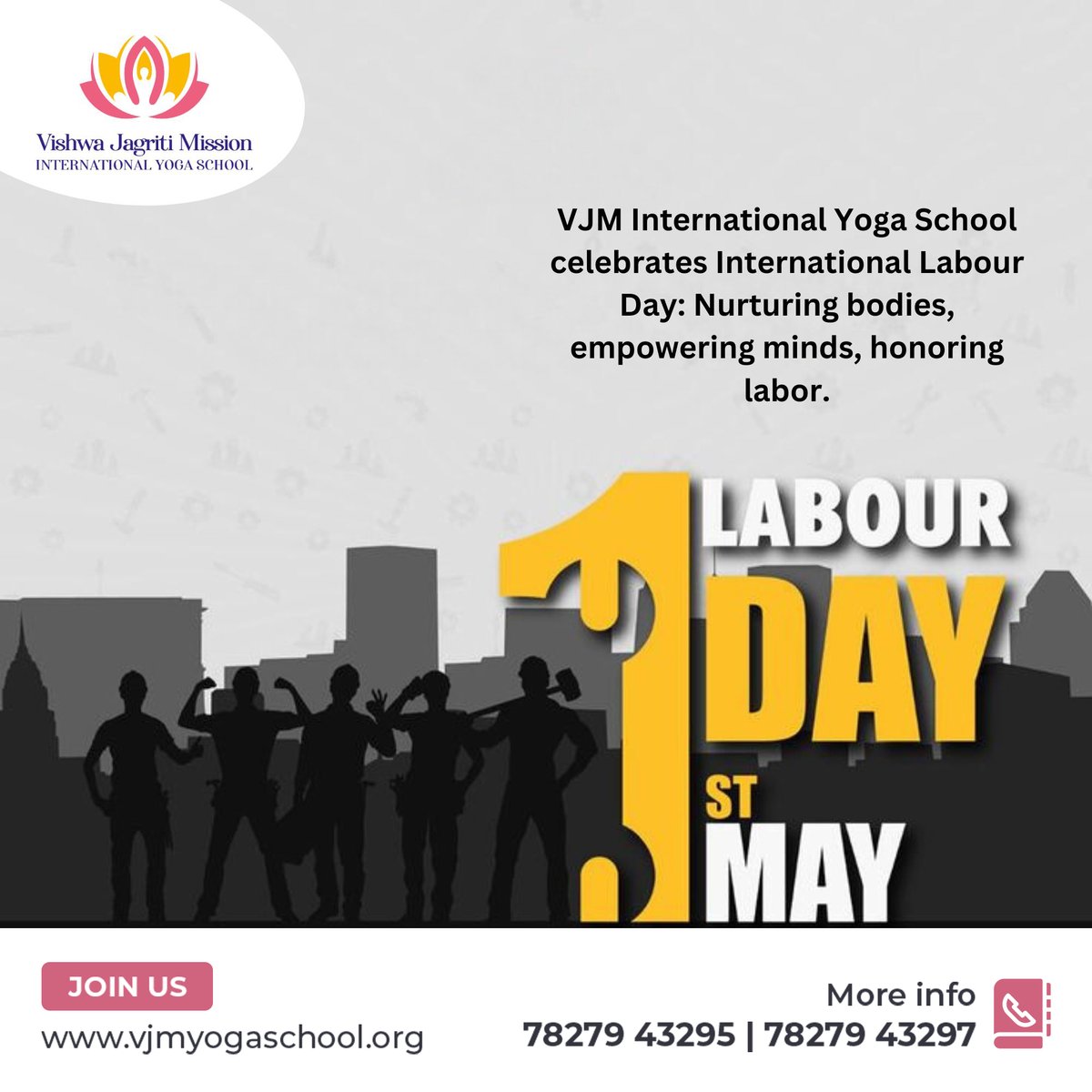 VJM International Yoga School celebrates International Labour Day: Nurturing bodies, empowering minds, honoring labor.
.
.
#vjmyogaschool #vjminternationalyogaschool #labourday #workersrights #mayday #workersolidarity #fairwages #workersday #solidarityforever #workerpower