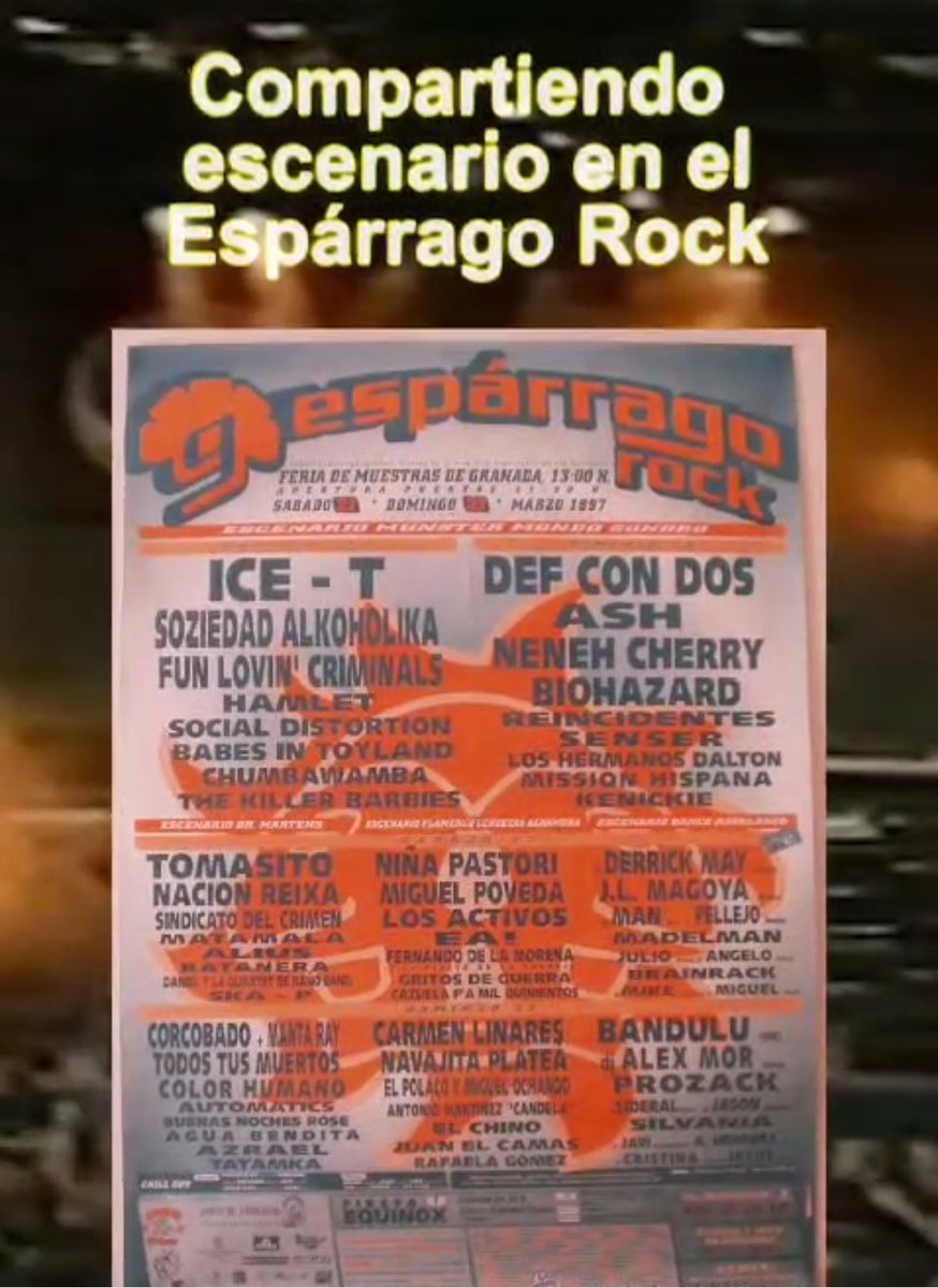 🔥MOMENTAZOS DCD🔥 
En marzo 1997 #ICET y #defcondos coinciden como cabezas de cartel del festival Espárrago Rock de #granada. 🔥🤘🏼#rap #hiphop #punkrap #rapmetal