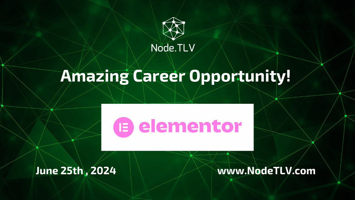 Looking for your next challange as a Senior Full Stack Developer at an Infra Team?? Check out this great career opportunity by @elemntor ! elementor.careers/explore/co/rd/… See more career opportunities at nodetlv.com/jobs/