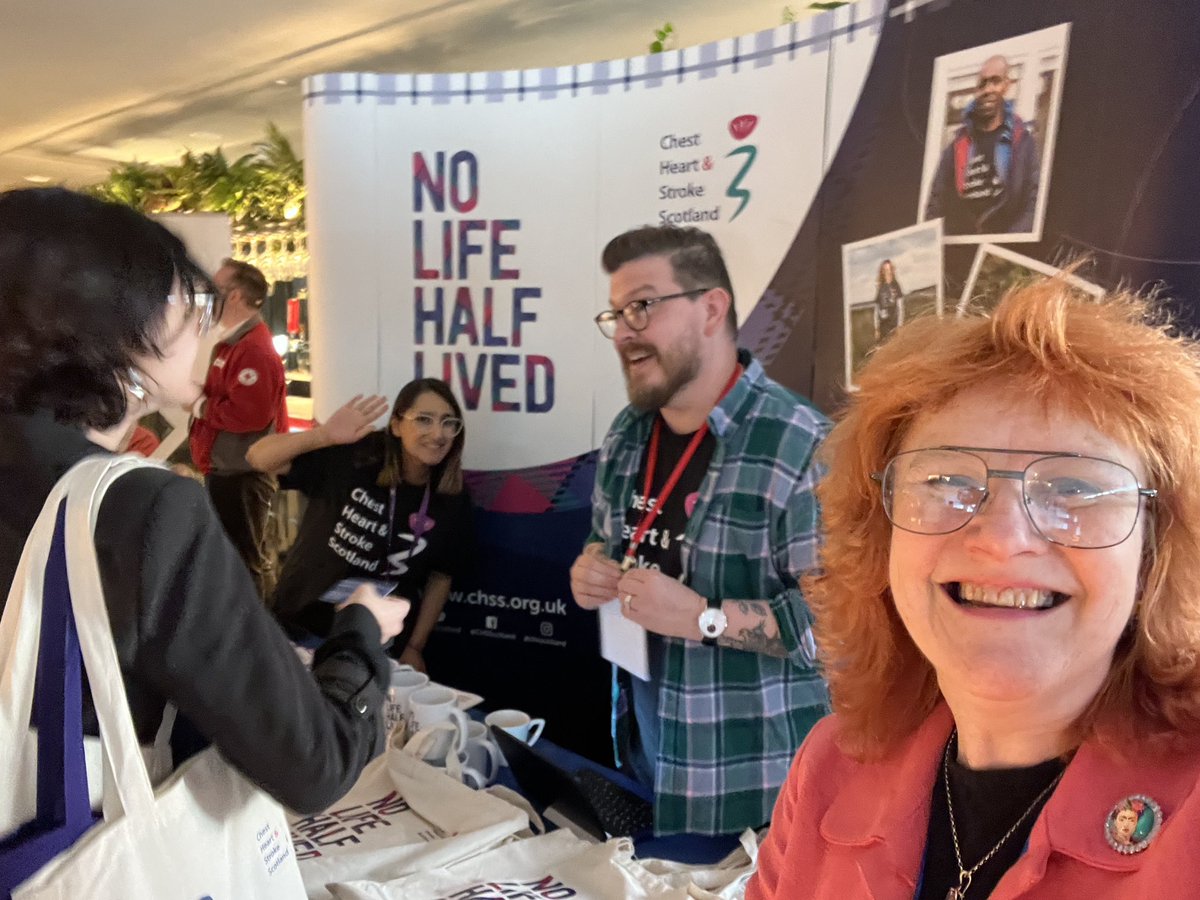 Popped over to see @Chris_CHSS and Tayyibah at the @CHSScotland stand - spreading the word about how CHSS is there to ensure no life is half lived. #AllianceConf24