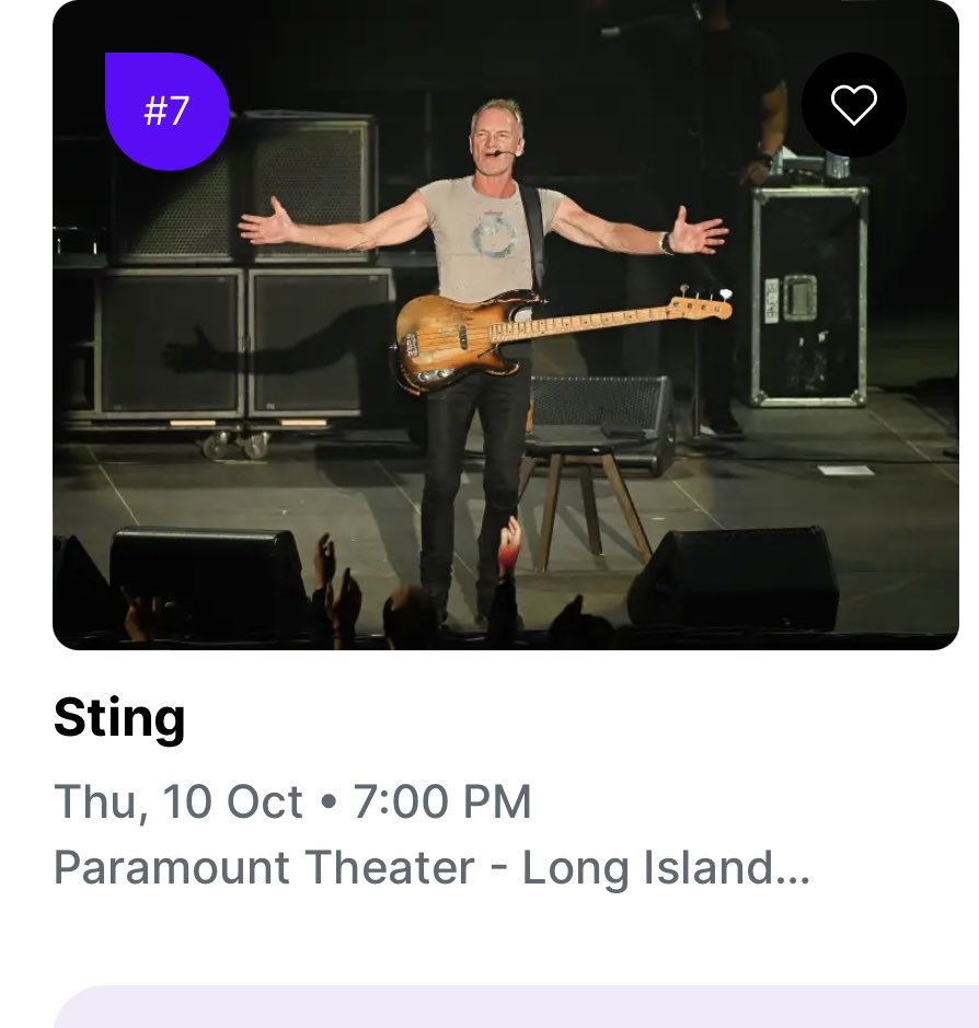 ⁦@OfficialSting⁩ #LongIslandNY #StingFans ⁦⁦@TheParamountNY⁩ - found this from ⁦@StubHub⁩ / October will be here soon enough, grab your tickets!