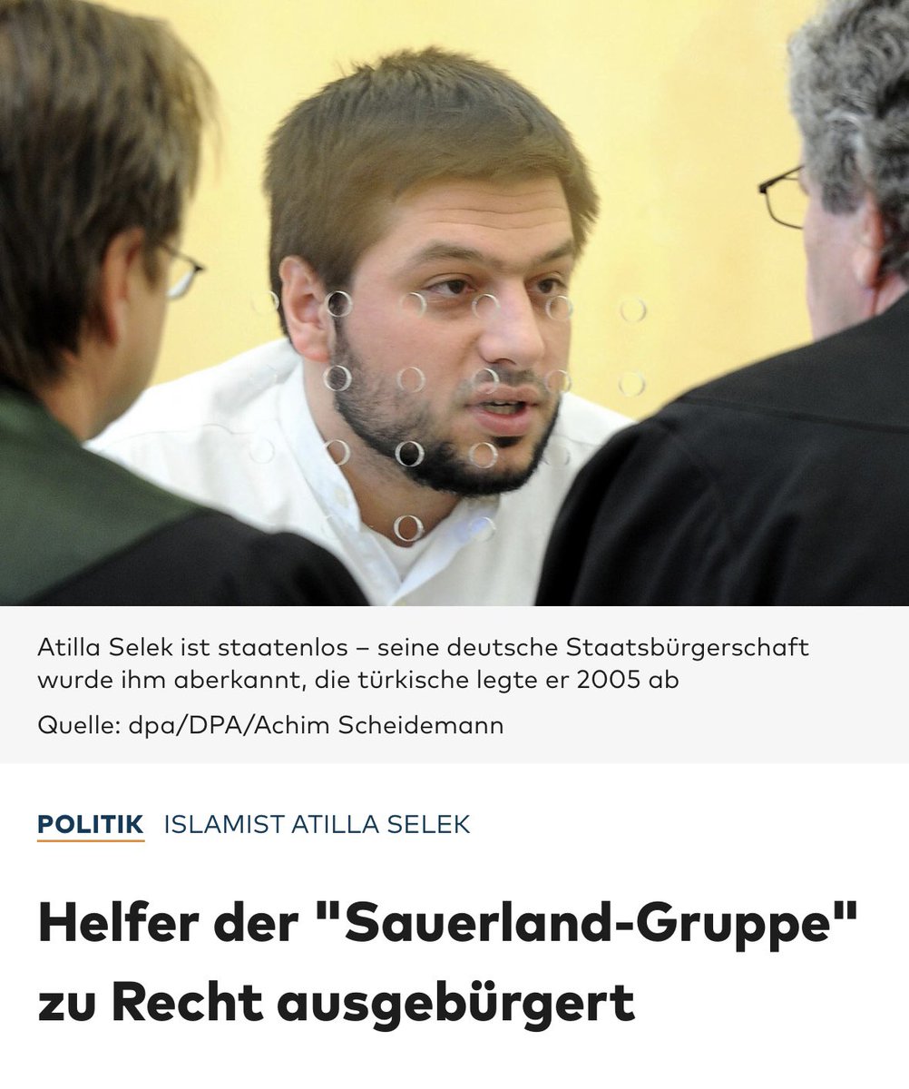 Das ist im Übrigen der einzige (!) mir bekannte Fall, in dem jemals einer in Deutschland auf Basis von Islamismus ausgebürgert würde. welt.de/politik/deutsc…