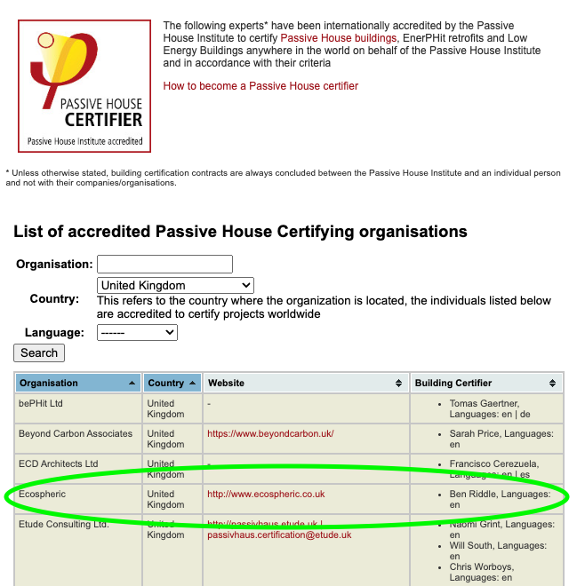 We are now accredited #passivehouse certifiers! Looking forward to supporting other #Passivhaus designers and consultants to achieve the world's most comprehensive ultra low energy building standard.
Find out how we can help you here ecospheric.co.uk/services