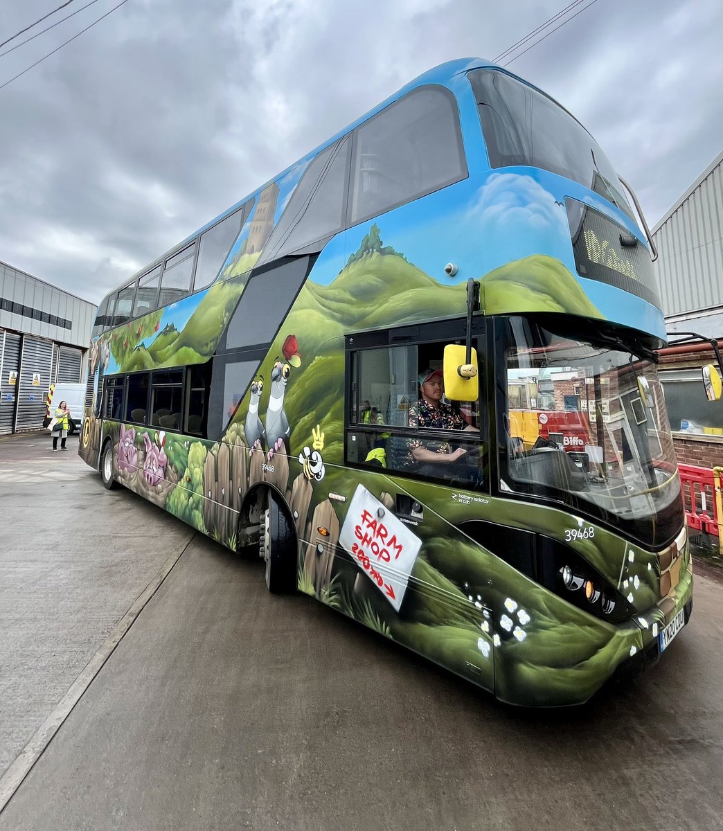 What a beauty! The new @Upfest bus has left the @FirstBSA depot for the first time! Hear all about it on @Claire7Carter’s show this afternoon!