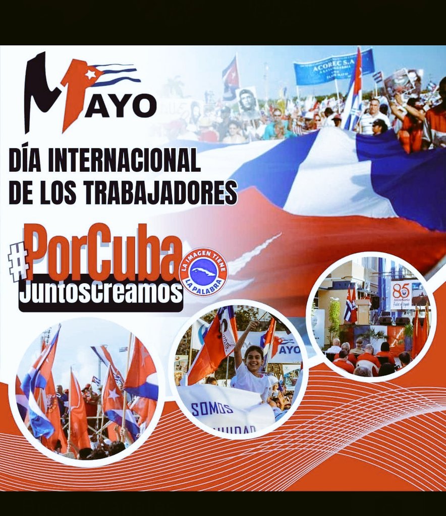 SlhisSlis63123's tweet photo. "En este Día del Trabajador, celebremos juntos el esfuerzo y la dedicación de todos los que día a día construyen un mundo mejor. ¡Gracias por su valiosa labor y compromiso! ¡Feliz Día del Trabajador!"
#PorCuba 
#FelizDiaDelTrabajador 
#SomosPuebloUnido https://t.co/BvC0LD1IlK