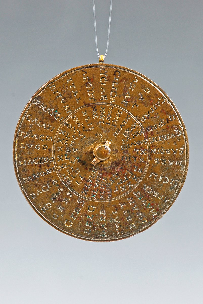 1/2) An incredible Roman portable sundial. This ingenious device was the precision pocket watch of its day, telling the owner the time wherever they were in the Roman empire. The vertical disc sundial could function in a range of latitudes; first the user set their location by...