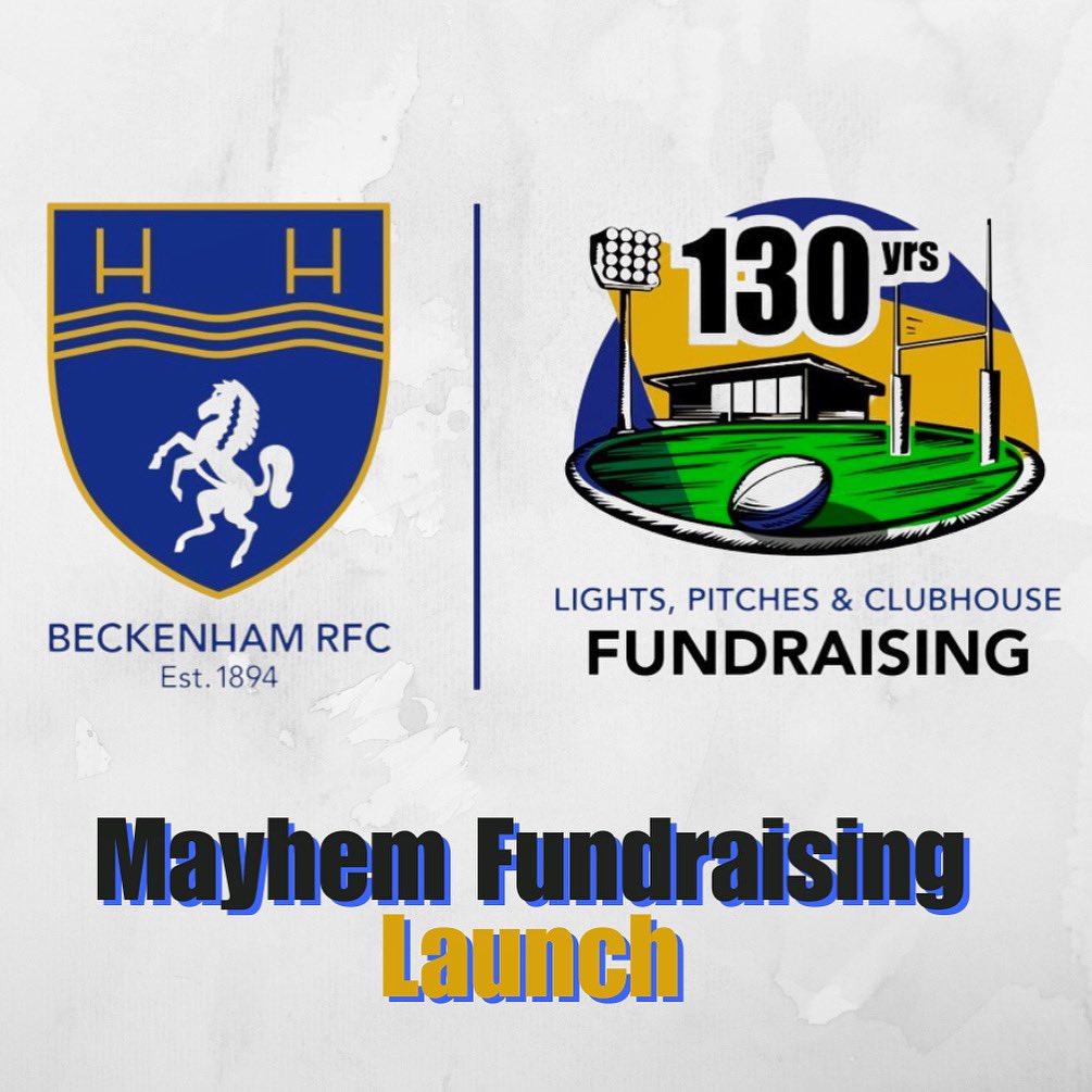 Mayhem Fundraising Launched ❗️ Help us fund improvements on our lights, pitches and clubhouse as we develop our community facilities further. See the club website for how you can get involved in the activities! 🚲🏊🏻‍♀️🏃🏻‍♂️🏉 beckenhamrfc.com/news/mayhem-fu…