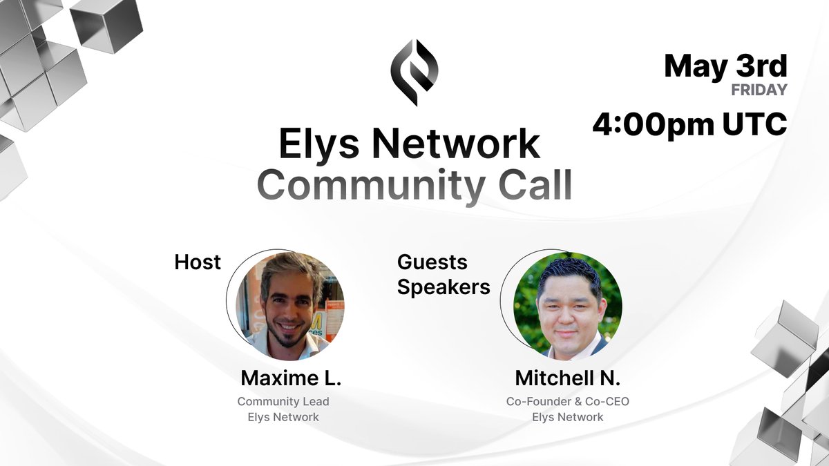 Join us this Friday for our Community Call on Discord! We'll delve into all things Elys Network with @mitchell_mmxxi, our Co-CEO and Co-Founder! Agenda: ▪️ Updates on Elys Network ▪️ Insights into our incentivized testnet ▪️ Details about our cadet program See you there🫡