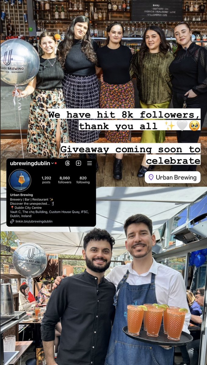 We have hit 8k followers on Instagram. If you don’t follow us yet, make sure you do. We will be running a competition soon to celebrate 🎊 instagram.com/ubrewingdublin… #urbanbrewing #celebrate #competition