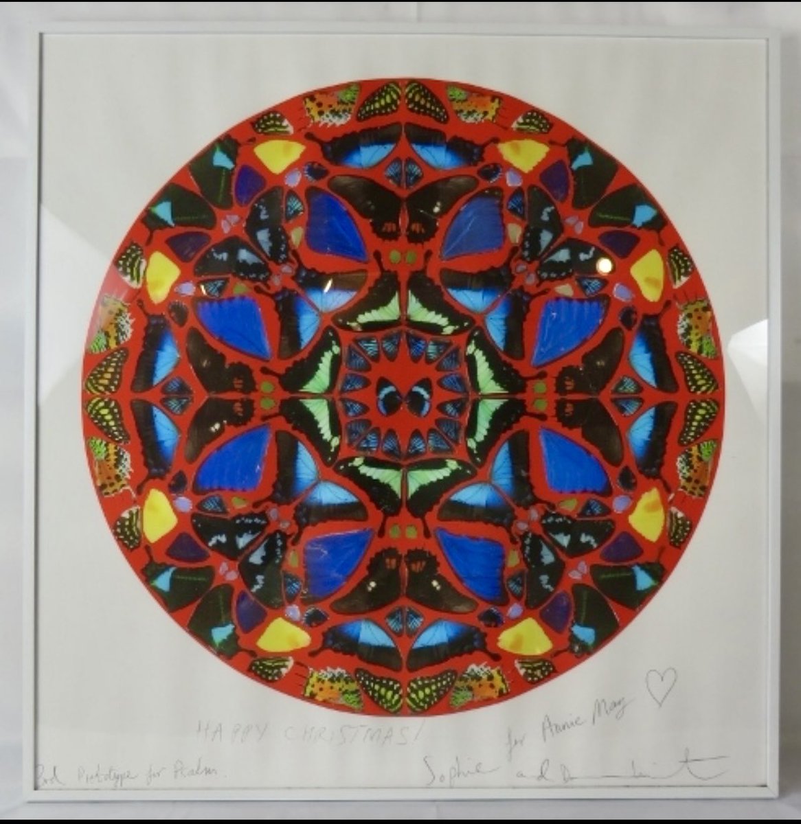 Bentleys 3rd May Auction is open for viewing Wednesday afternoon and Thursday all day …DAMIEN HIRST (1965) - A LARGE FRAMED AND GLAZED LITHOGRAPH, BUTTERFLIES WITHIN A RED CIRCLE. bentleysfineartauctioneers.co.uk #auction #art #damienhirst