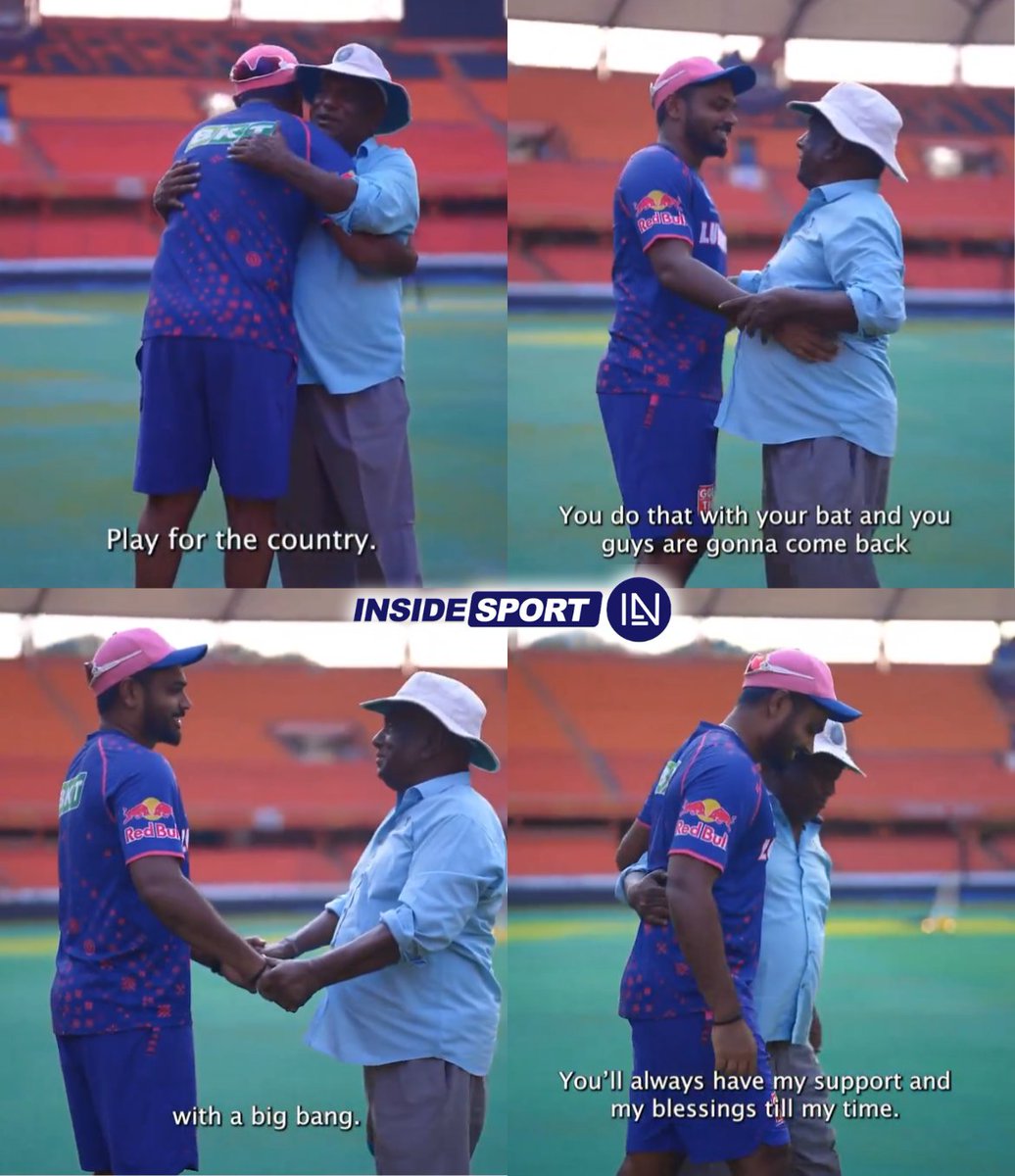 Hyderabad pitch curator congratulating Sanju Samson for getting selected in India's squad for the T20 World Cup 2024 💗 #T20WorldCup2024 #TeamIndia #SanjuSamson #CricketTwitter