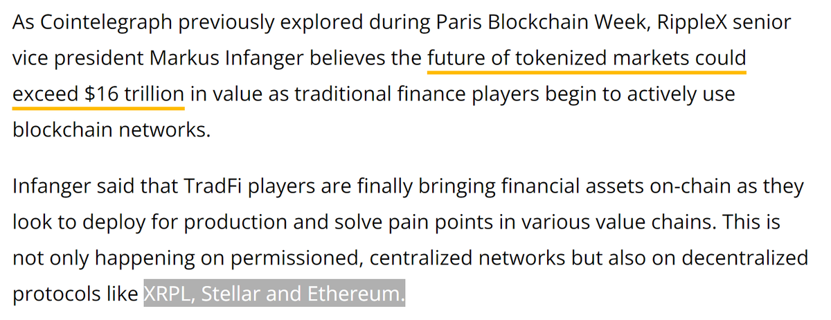 🌐⛓️ RIPPLE'S MARKUS INFANGER GIVES ALSO CREDIT TO STELLAR AND ETHEREUM BY DESCRIBING BOTH AS DECENTRALIZED PROTOCOLS @CoinDesk @MwaK77 @Ripple @StellarOrg @ethereum SOURCE: cointelegraph.com/news/sbi-group…