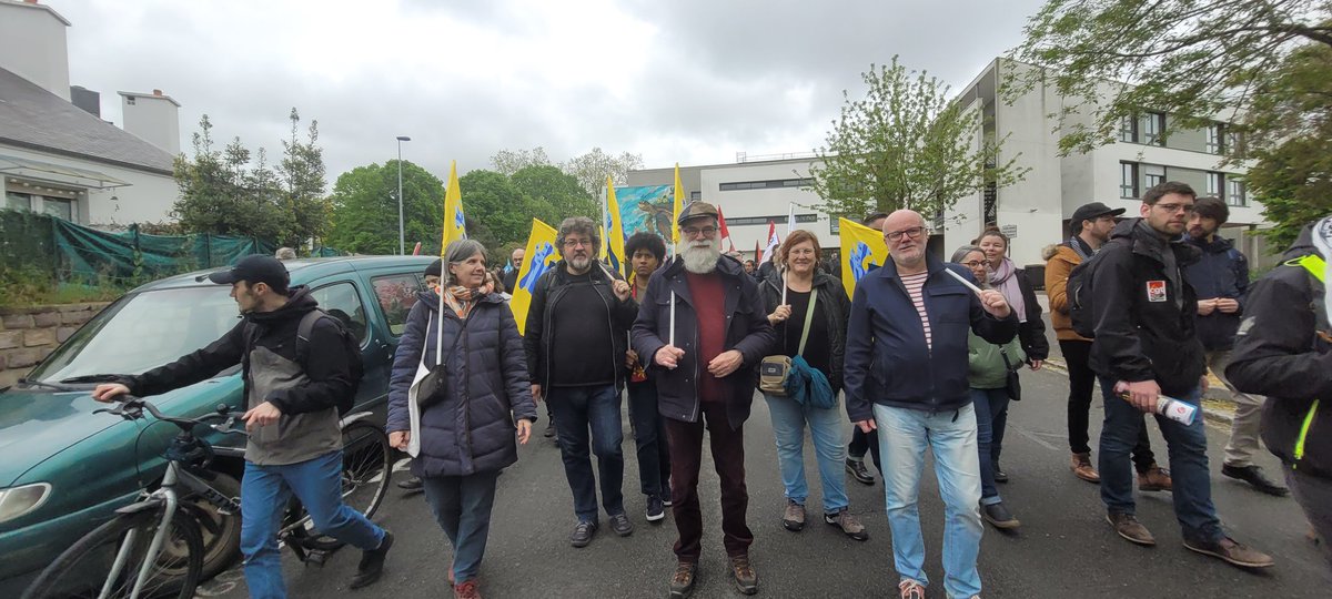 1er mai à Rennes. L'@UDB__ mobilisée au cœur de la manifestation.