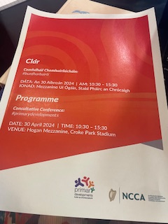 Delighted to have attended @NCCA Consultative Conference in Croke Park yesterday to discuss the five draft specifications.

There is still time for you to #HaveYourSay by engaging with the consultation online before June 7th.

#primarydevelopments #bunfhorbairtí