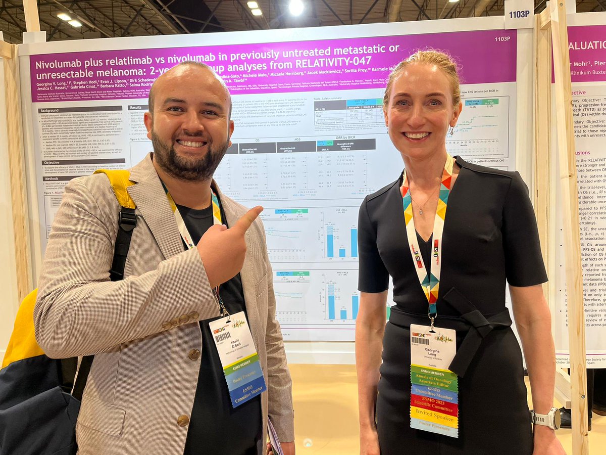 I met with this great woman who received the 2023 ESMO Women for Oncology Award. This honor coincided with the presentation of the GEORGiNA study findings on gender inequity in cancer research at #ESMO23
Find more here: connection.asco.org/blogs/road-lan…

@ProfGLongMIA @myESMO @ASCO