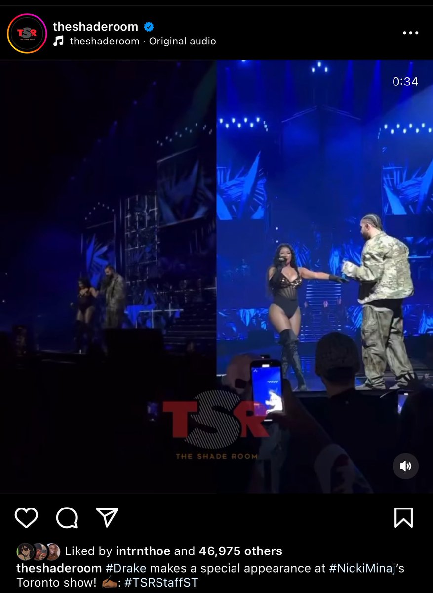 #theshaderoom is MAJOR A**HOLES LIKE WHY CROP THE VIDEO OF THE VIDEOS and not show the sold out crowd or Drake performing WHETHER THEY POST OR NOT them other bitches ain’t selling out TOURS LIKE ONIKA PERIODDDDD