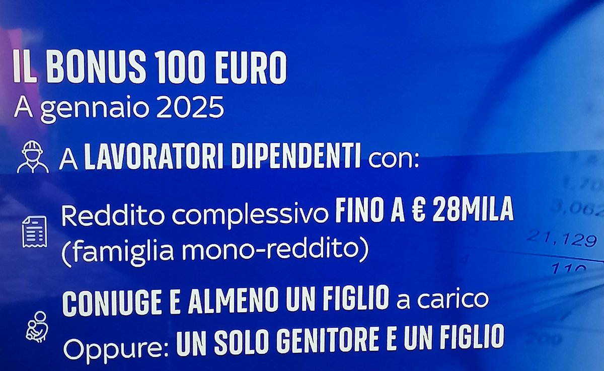 Fantastico, addirittura 100 euro (lordi) tutti assieme in una sola volta a gennaio 2025. Un dubbio: non saranno troppi? 🤔 Ringraziate la Giorgia nazionale, madre e cristiana. 🤬 #Melonivergogna Grafica #SkyTg24 #1maggio2024