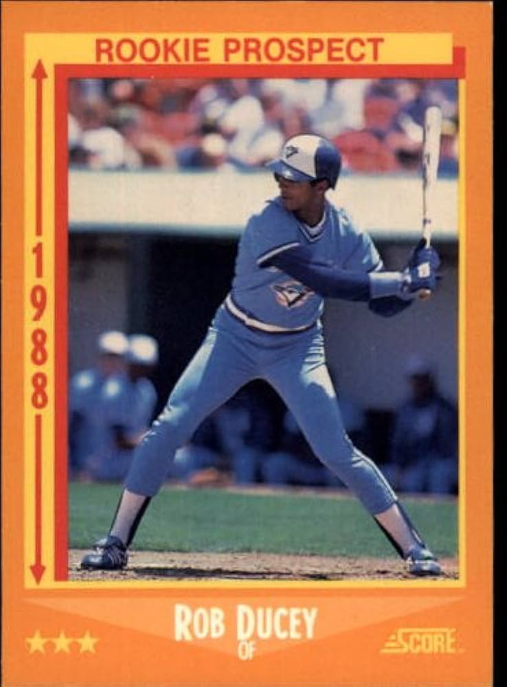 #OTD 37 years ago, Rob Ducey (Cambridge, Ont.) made his MLB debut. Batting eighth and playing LF, Ducey went 1-for-2 with a stolen base and an RBI in the Blue Jays' 3-2 win over the Rangers at Exhibition Stadium. His first hit is a two-out, RBI single in the fifth inning.