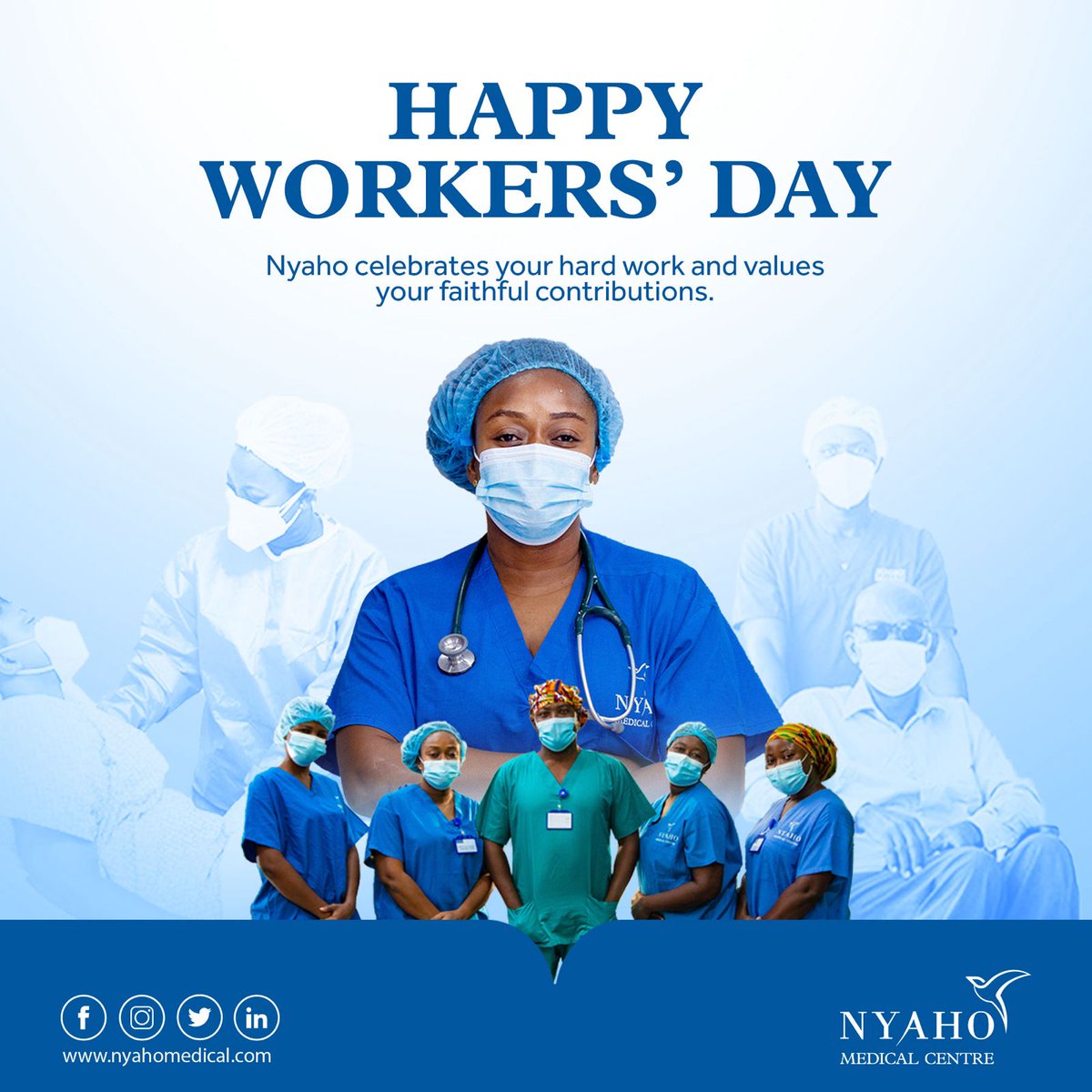 Today, we celebrate the hands that build, the minds that innovate, and the hearts that care! Happy International Workers' Day! #WorkersDay #ThankYou #LabourDay #Health #Nyaho