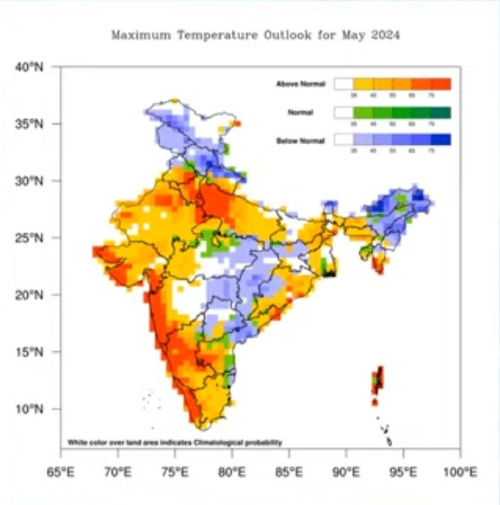 #May : Now temperatures are set to soar across Northwest India this month - Punjab, #Haryana, Chandigarh, #Delhi, West Uttar Pradesh & North Rajasthan. The region may see at least 5-7 #HeatWave days, forecasts IMD. #Summer2024 ☀️ #HeatWave