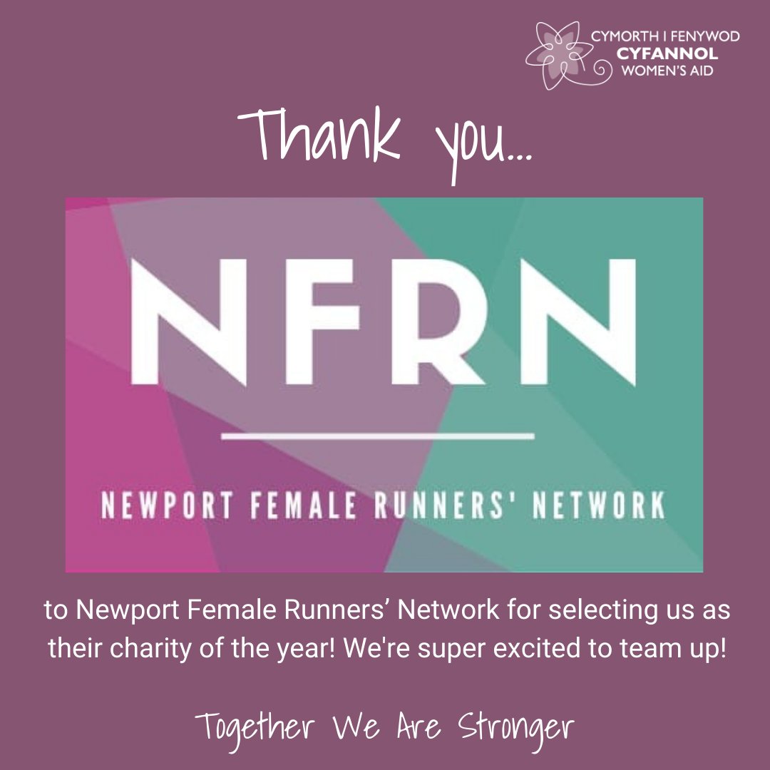 Big shout out to Newport Female Runners’ Network for selecting us as their charity of the year! We're super excited to team up with you to spread the word about our mission! #TogetherWeAreStronger