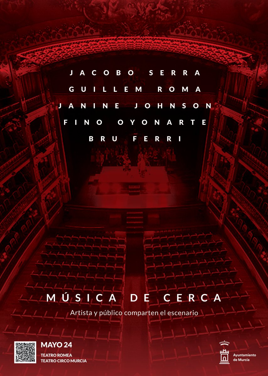 Los conciertos de este año, que se celebrarán en el #TCM y el #TeatroRomea a partir de esta semana, estarán protagonizados por: #JacoboSerra (2 may), #GuillemRoma (9 may), #JanineJohnson (16 may), #FinoOyonarte (23 mayo) y #BruFerri (30 may)🎶🎶 🔴+Info -> bit.ly/MúsicaDeCerca