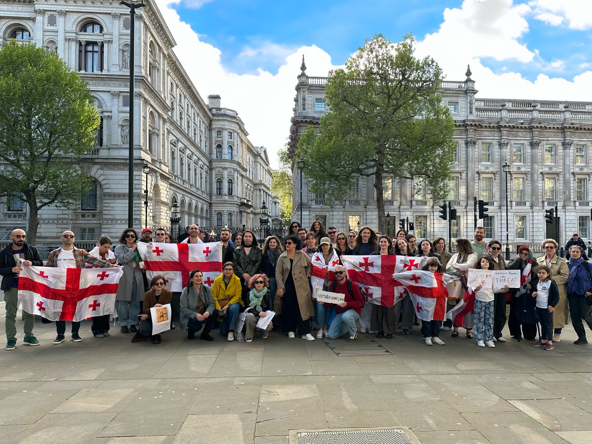 Bravery, resilience, and truth. Georgians in London gathered at 10 Downing Street to voice their opposition to Russian law and show solidarity with the demonstrations in Tbilisi.