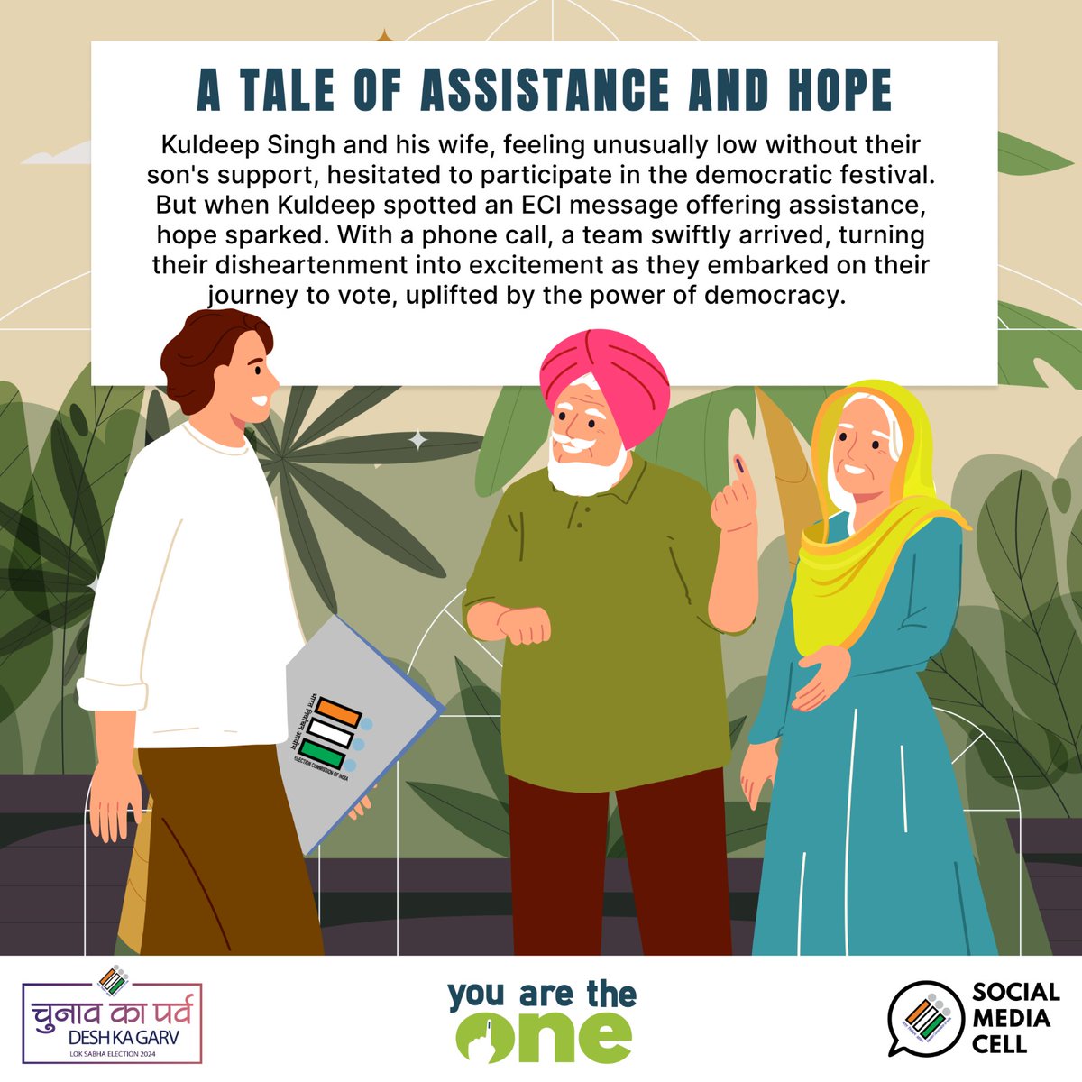 A Tale of Assistance and Hope ✨ Read the story of Kuldeep Singh and his wife about their journey of vote #YouAreTheOne #ChunavKaParv #DeshKaGarv #GeneralElection2024