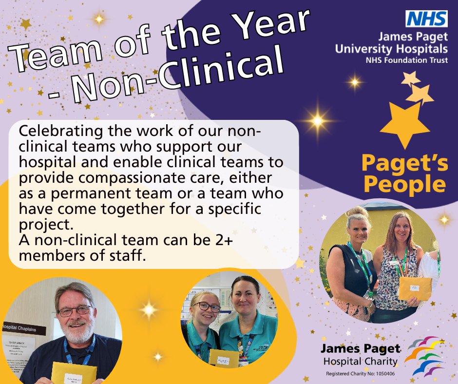 Nominations for our ‘Paget’s People’ Awards for 2024 are open! As with previous year’s awards, we are looking for nominations for our teams of the year – both in clinical and non-clinical areas.