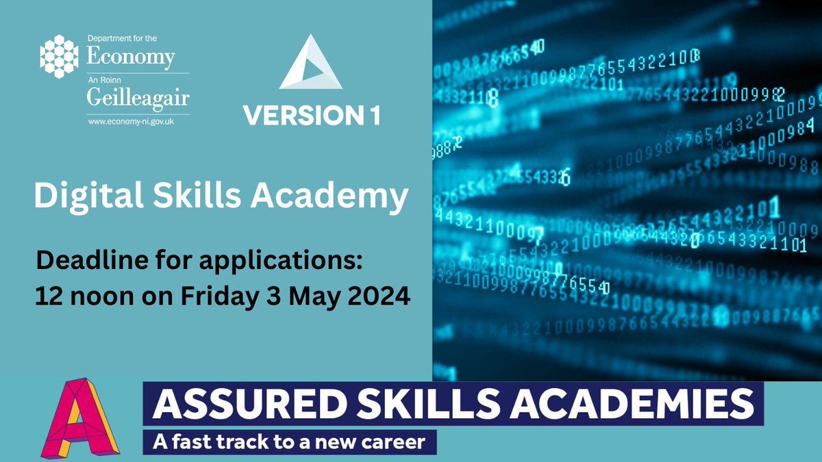 📢Don’t miss out! Interested in a career in digital services with @version1 ? 8 weeks training delivered by @bfastmet to prepare you for a potential Associate position in roles such as Dev Ops Engineers and Software development. Weekly training allowance of £175 plus travel…