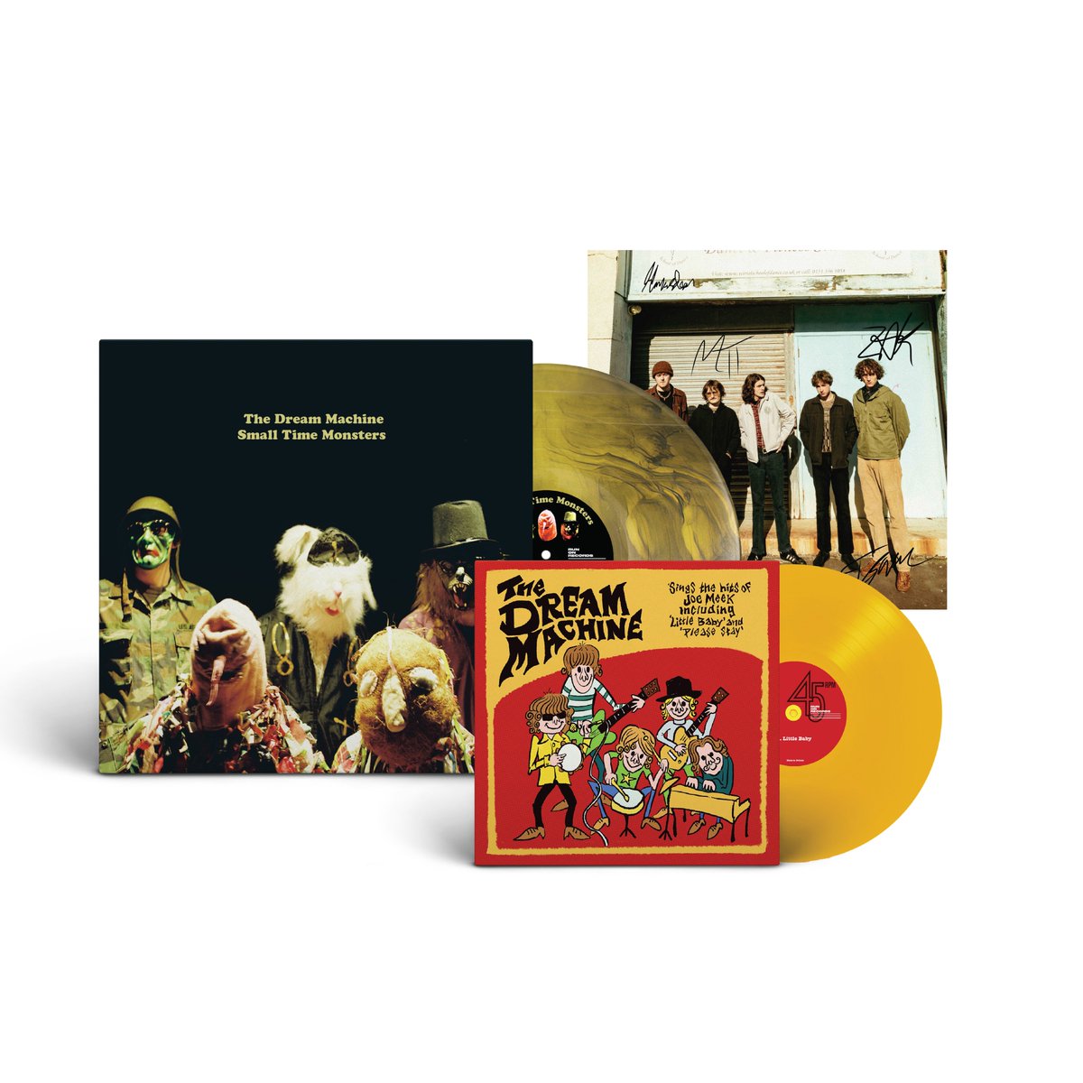PRESALE: @dinkededition 296 @DreamMachineHQ 'Small Time Monsters' Pre-Order: piccadillyrecords.com/155166/The-Dre… Dinked Vinyl Edition Details: • 'Yellow Magick' coloured vinyl. • Bonus 'Colonel Mustard' coloured 7'. • Signed photo print. • Numbered edition of 500. @ModernSkyUK