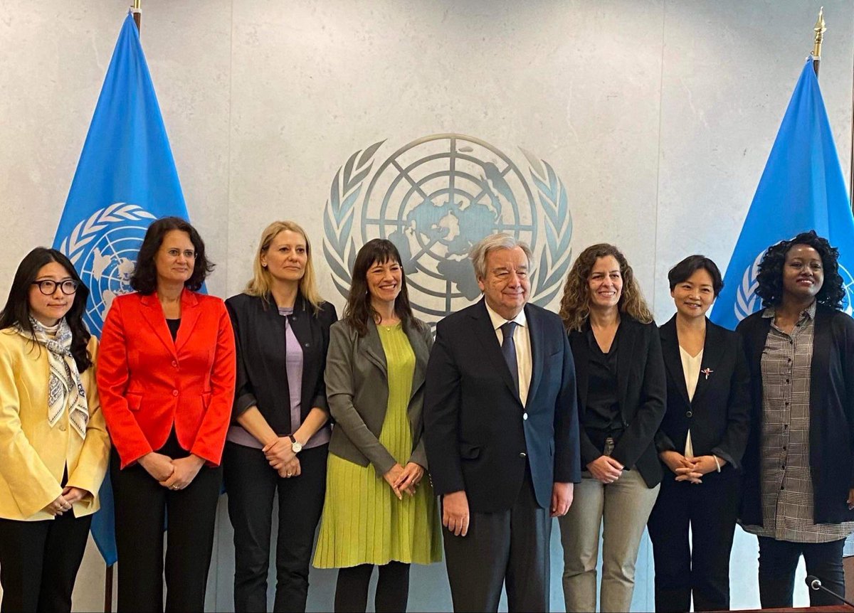 We had the honour to meet with UN Secretary-General @antonioguterres to discuss strategies to accelerate gender equality & fulfil women's & girls' human rights. NOW is the time to END all forms of discrimination against women & girls & construct substantive equality everywhere.