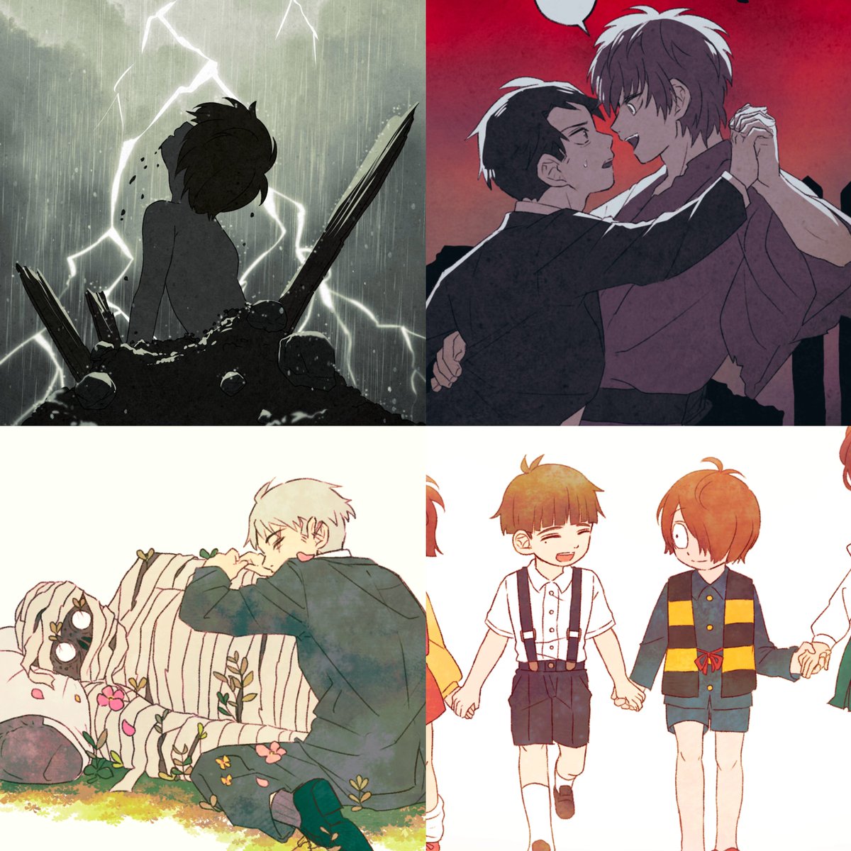 私のイラストの図解みたいな……やる気によってどこまで仕上げるかみたいな…

1枚目→白黒で塗ってグラデーションマップかけるだけ
2枚目→色分けして加工するだけ
3枚目→光や影をちゃんと描き込んだやつ 